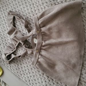 H&M baby dress ruffle suspender 6-9m organic cotton